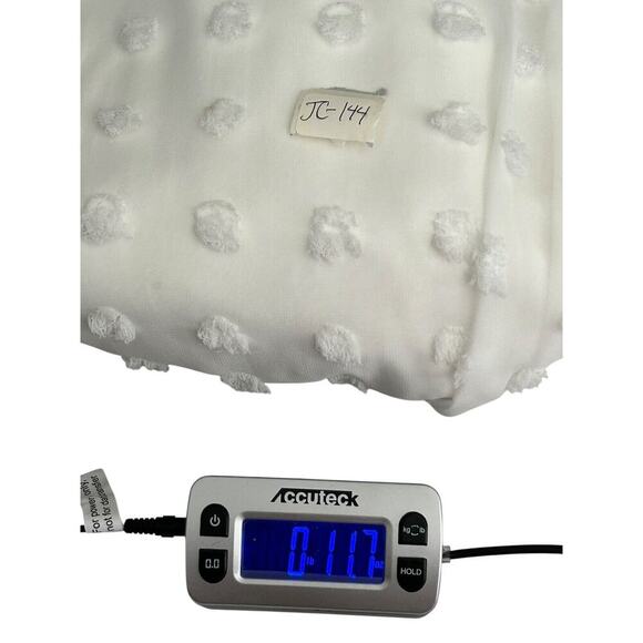 BTFBM Dress Women's Medium White Smocked Swiss Dot V Neck Short Sleeve Bohemian - Picture 11 of 11